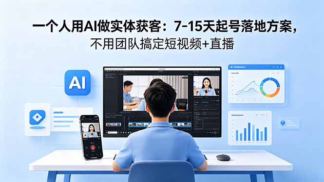 （18432期）一个人用AI做实体获客：7-15天起号落地方案，不用团队搞定短视频+直播-翌晨科技网