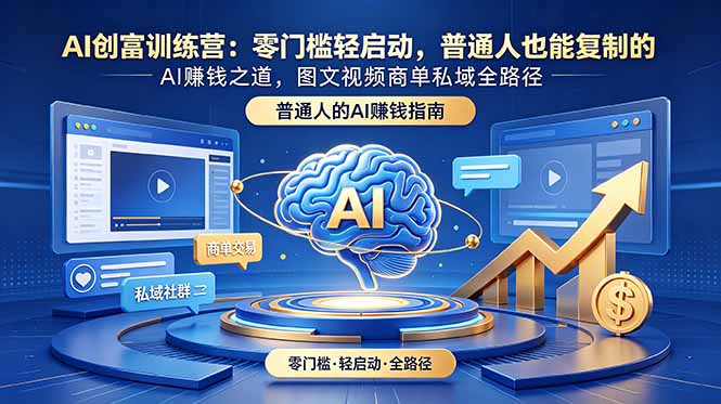 （18911期）AI创富训练营：零门槛轻启动，普通人也能复制的AI赚钱之道，图文视频商单私域全路径-翌晨科技网
