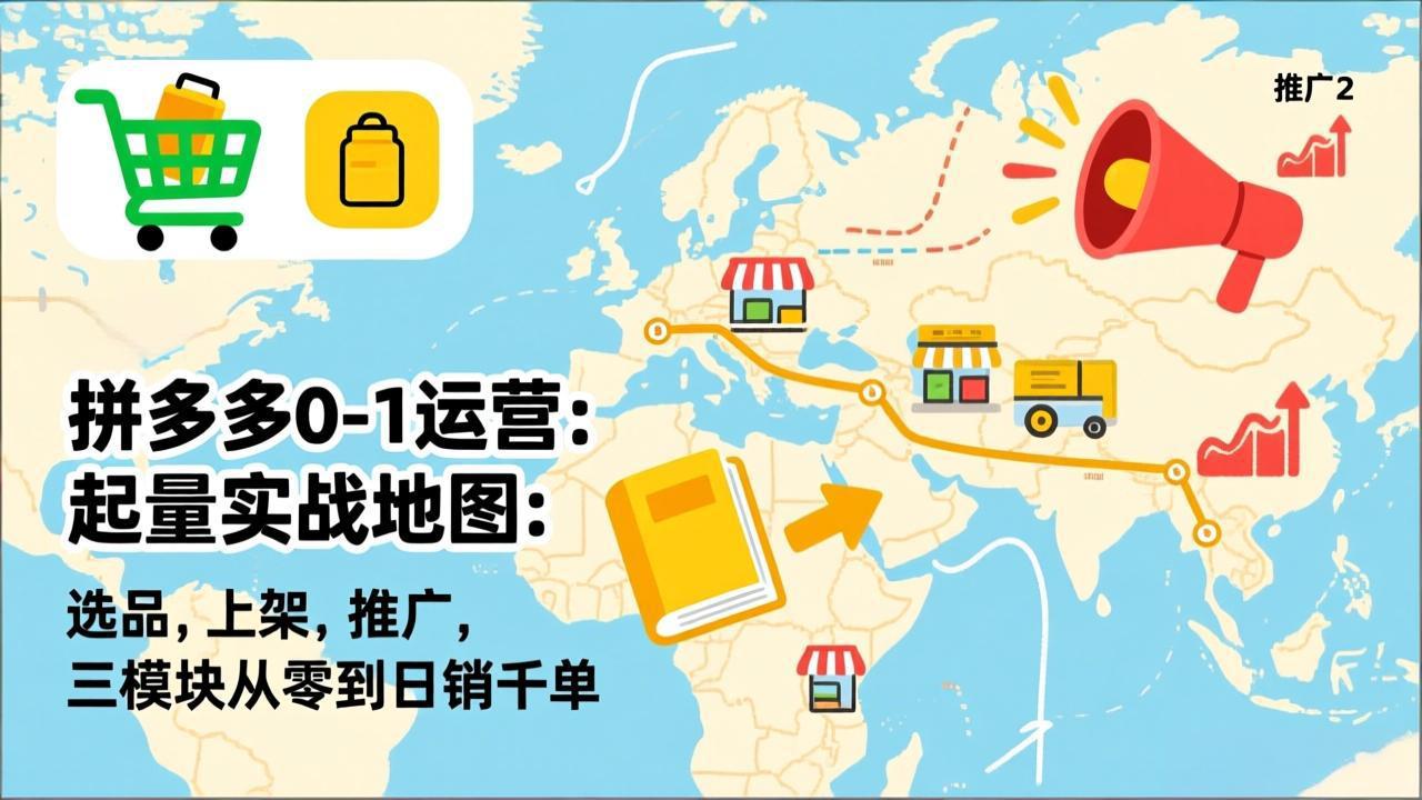 (17085期)拼多多0-1运营:起量实战地图:选品,上架,推广,三模块从零到日销千单-翌晨科技网