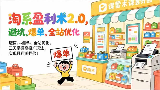 （17127期）淘系盈利术2.0，避坑、爆单、全站优化，三天掌握高投产玩法，实现月利润翻倍！-翌晨科技网