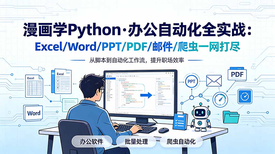 （19270期）漫画学Python·办公自动化全实战：Excel/Word/PPT/PDF/邮件/爬虫一网打尽-翌晨科技网
