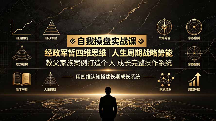 （19398期）自我操盘实战课：经政军哲四维思维｜人生周期战略势能｜教父家族案例打造个人成长完整操作系统-翌晨科技网
