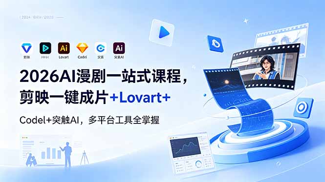 （18736期）2026AI 漫剧一站式课程，剪映一键成片+Lovart+Codel+突触AI，多平台工具全掌握-翌晨科技网