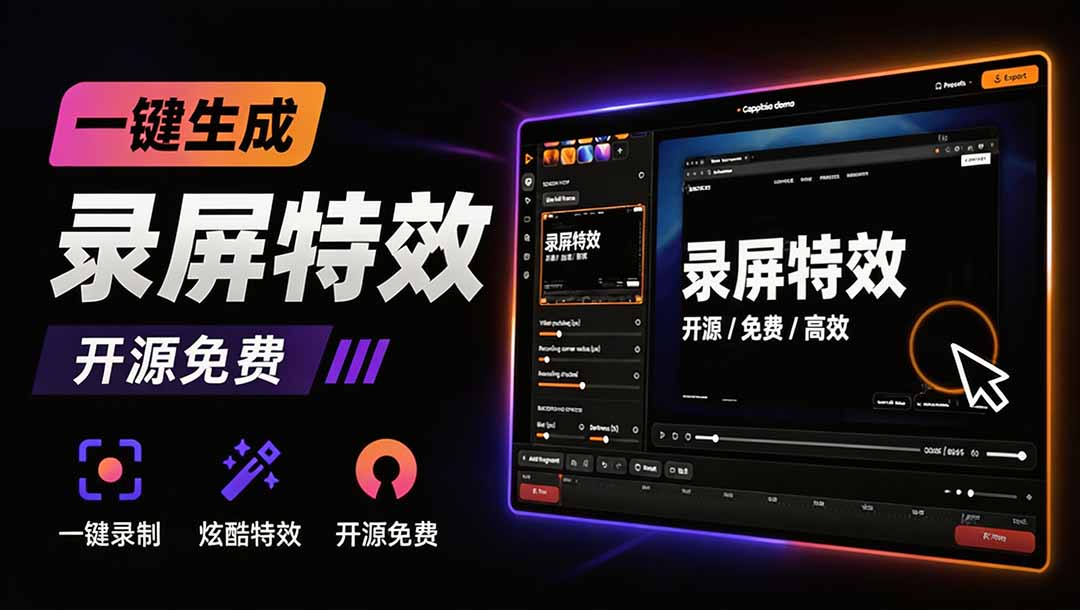 （19893期）Windows录屏神器来了！一键添加自动缩放、光标润色与画面美化效果，轻松省下笔录屏软件费用 Capptivo-翌晨科技网