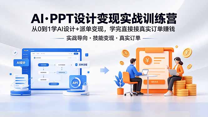 （18458期）AI·PPT设计变现实战训练营，从0到1学AI设计+派单变现，学完直接接真实订单赚钱-翌晨科技网