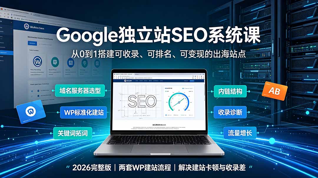 （19426期）Google独立站SEO-7月系统课：出海基建×WordPress建站×AI内容生产×站内外优化×Search Console×AdSense变现-翌晨科技网