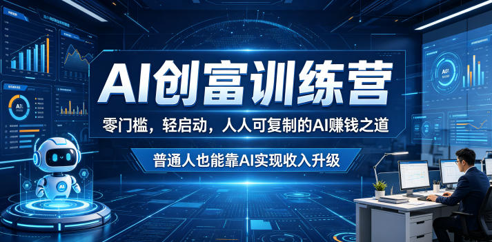 AI创富训练营，零门槛，轻启动，人人可复制的AI賺钱之道，普通人也能靠AI实现收入升级-翌晨科技网