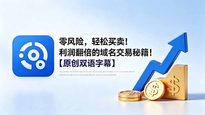 （18721期）零风险，轻松买卖！利润翻倍的域名交易秘籍！【原创双语字幕】-翌晨科技网
