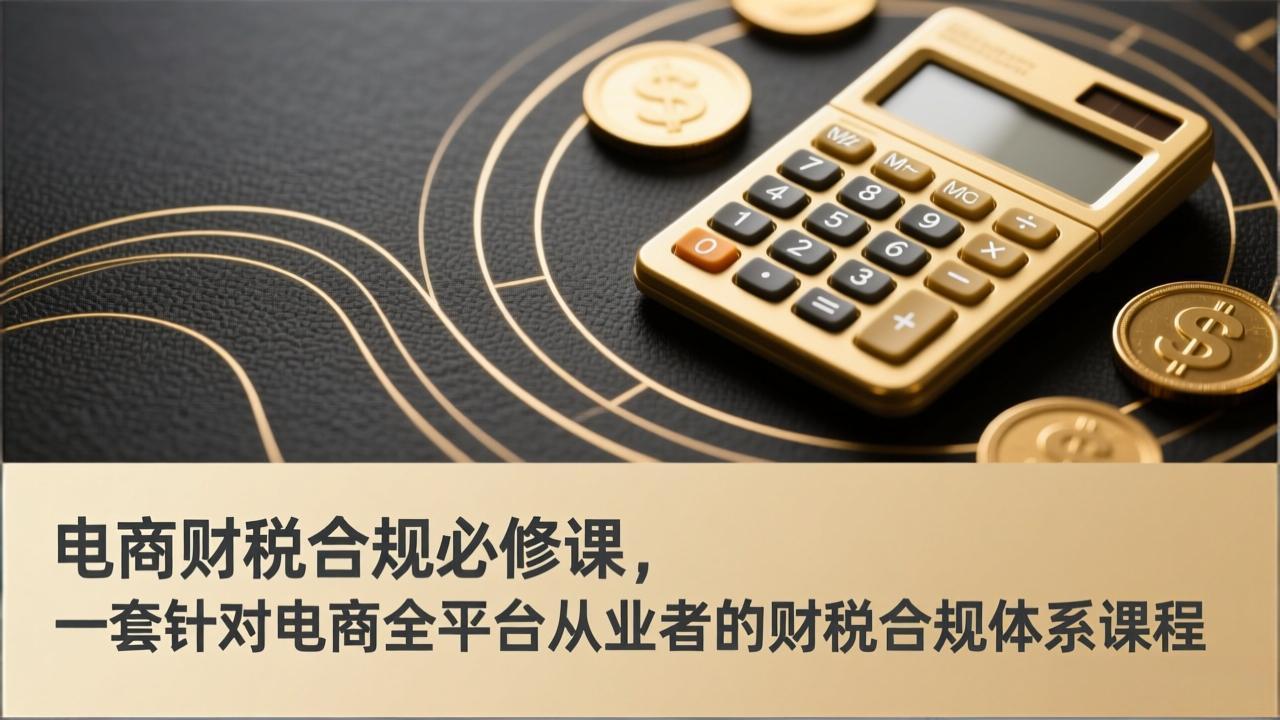 （17359期）电商财税合规必修课，是一套针对电商全平台从业者的财税合规体系课程-翌晨科技网