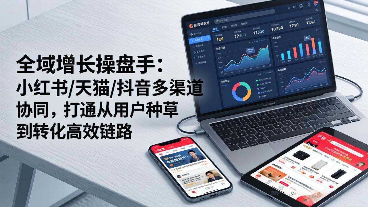 （17605期）全域增长操盘手：小红书/天猫/抖音多渠道协同，打通从用户种草到转化高效链路-翌晨科技网
