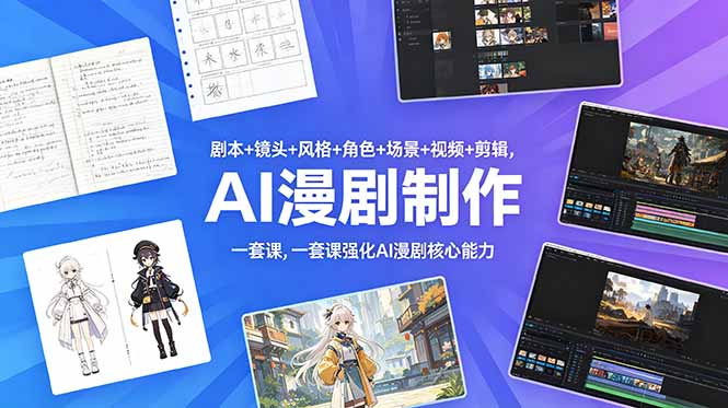 （18734期）剧本+镜头+风格+角色+场景+视频+剪辑，一套课强化AI漫剧核心能力-翌晨科技网