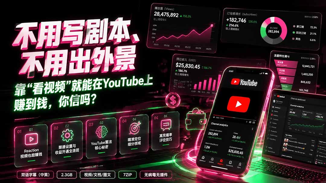（19646期）不用写剧本、不用出外景——靠”看视频”就能在YouTube上赚到钱，你信吗？【原创双语字幕】-翌晨科技网