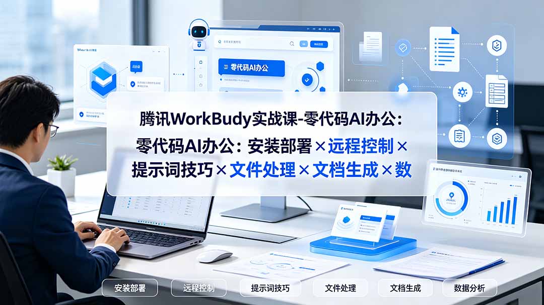 （19325期）腾讯WorkBuddy实战课-零代码AI办公：安装部署×远程控制×提示词技巧×文件处理×文档生成×数据分析-翌晨科技网