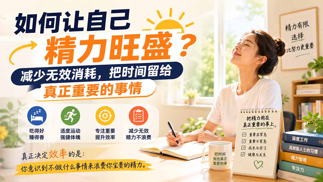 （20071期）付费文章：如何让自己精力旺盛？减少无效消耗，把时间留给真正重要的事情-翌晨科技网