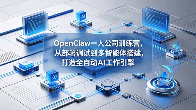 （18789期）OpenClaw 一人公司训练营，从部署调试到多智能体搭建，打造全自动 AI 工作引擎-翌晨科技网