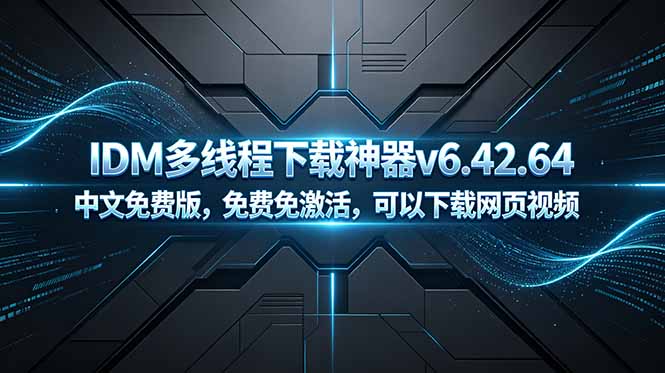 （18688期）IDM多线程下载神器v6.42.64中文免费版，免费免激活，可以下载网页视频（例如飞书文档内的视频）-翌晨科技网