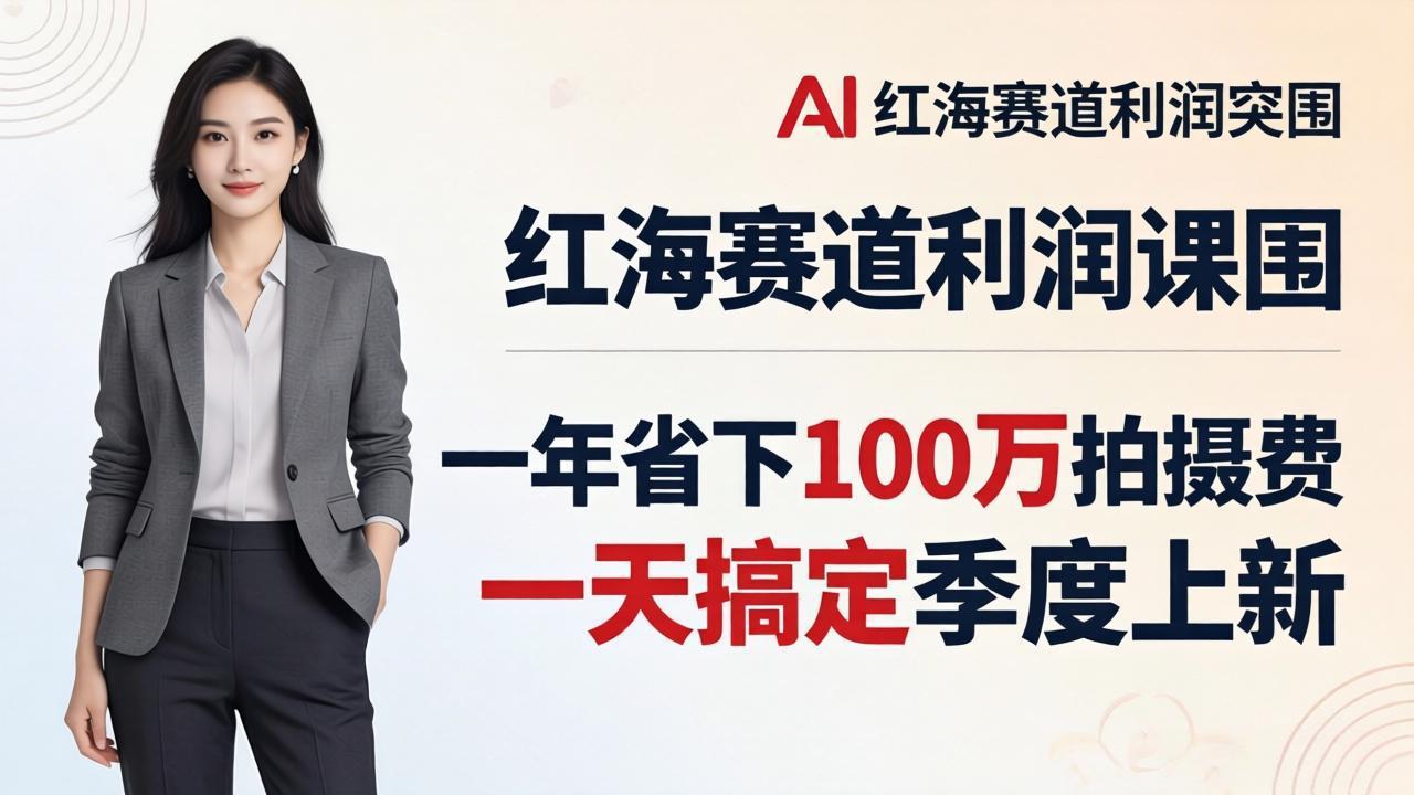 （17884期）服装老板AI模特图课：一年省下100万拍摄费，一天搞定季度上新，红海赛道利润突围-翌晨科技网