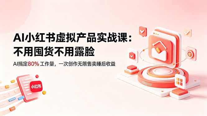 （18818期）AI小红书虚拟产品实战课-更新：不用囤货不用露脸，AI搞定80%工作量，一次创作无限售卖睡后收益-翌晨科技网