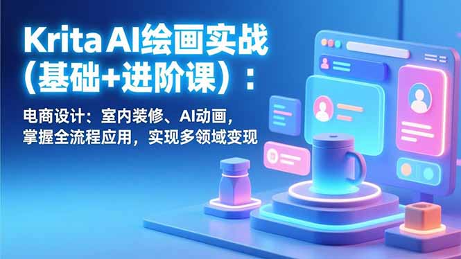 （17023期）Krita AI绘画实战(基础+进阶课)：电商设计、室内装修、AI动画，掌握全流程应用，实现多领域变现-翌晨科技网