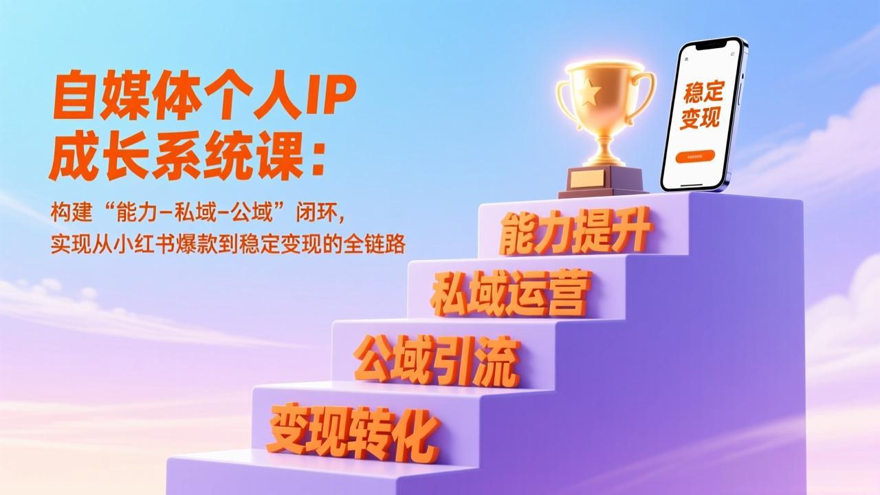 （17192期）自媒体个人IP成长系统课：构建“能力-私域-公域”闭环，实现从小红书爆款到稳定变现的全链路-翌晨科技网