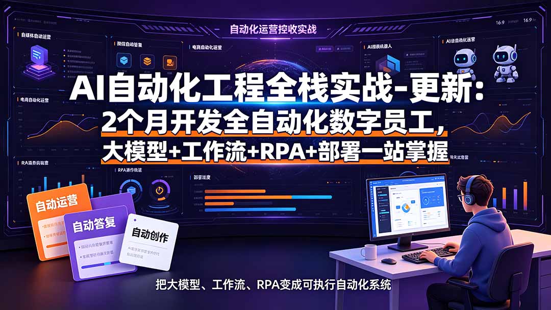 （19279期）AI自动化工程全栈实战-更新：2个月开发全自动化数字员工，大模型+工作流+RPA+部署一站式掌握-翌晨科技网
