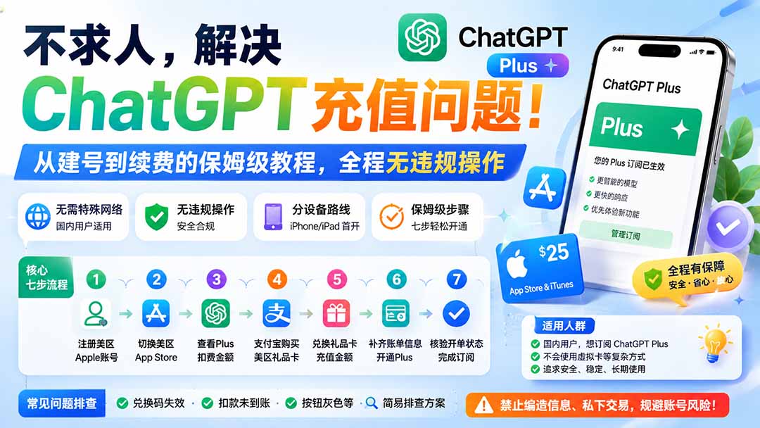 （19898期）不求人，解决ChatGPT充值问题！从建号到续费的保姆级教程，全程无违规操作-翌晨科技网