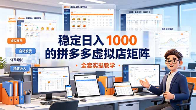 （19253期）稳定日入 1000 的拼多多虚拟店矩阵，全套实操教学-翌晨科技网