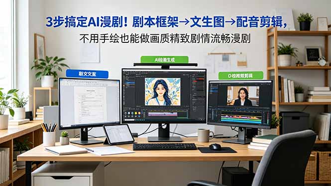 （18866期）3步搞定AI漫剧！剧本框架→文生图→配音剪辑，不用手绘也能做画质精致剧情流畅漫剧-翌晨科技网
