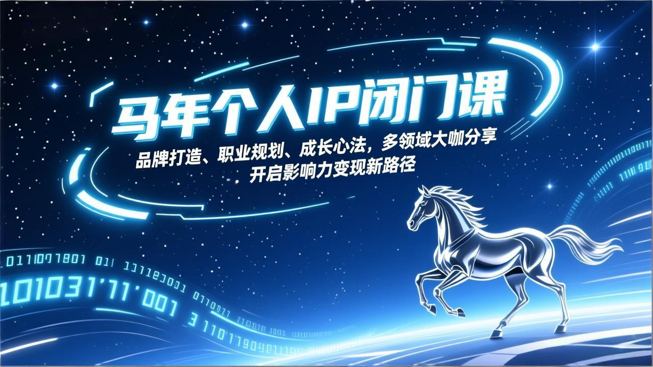 （17330期）马年个人IP闭门课，品牌打造、职业规划、成长心法，多领域大咖分享，开启影响力变现新路径-翌晨科技网