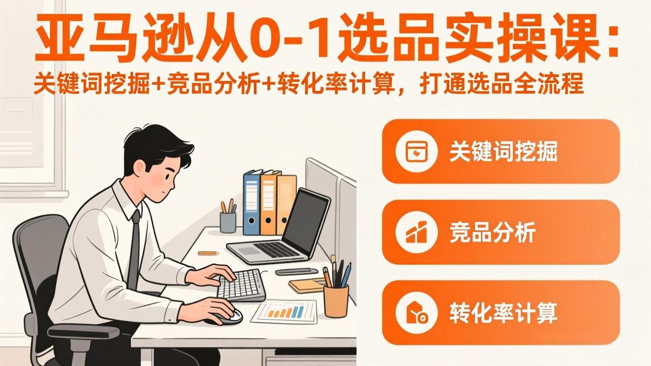 （17567期）亚马逊从0-1选品实操课(更新3月)：关键词挖掘+竞品分析+转化率计算，47节打通选品全流程-翌晨科技网