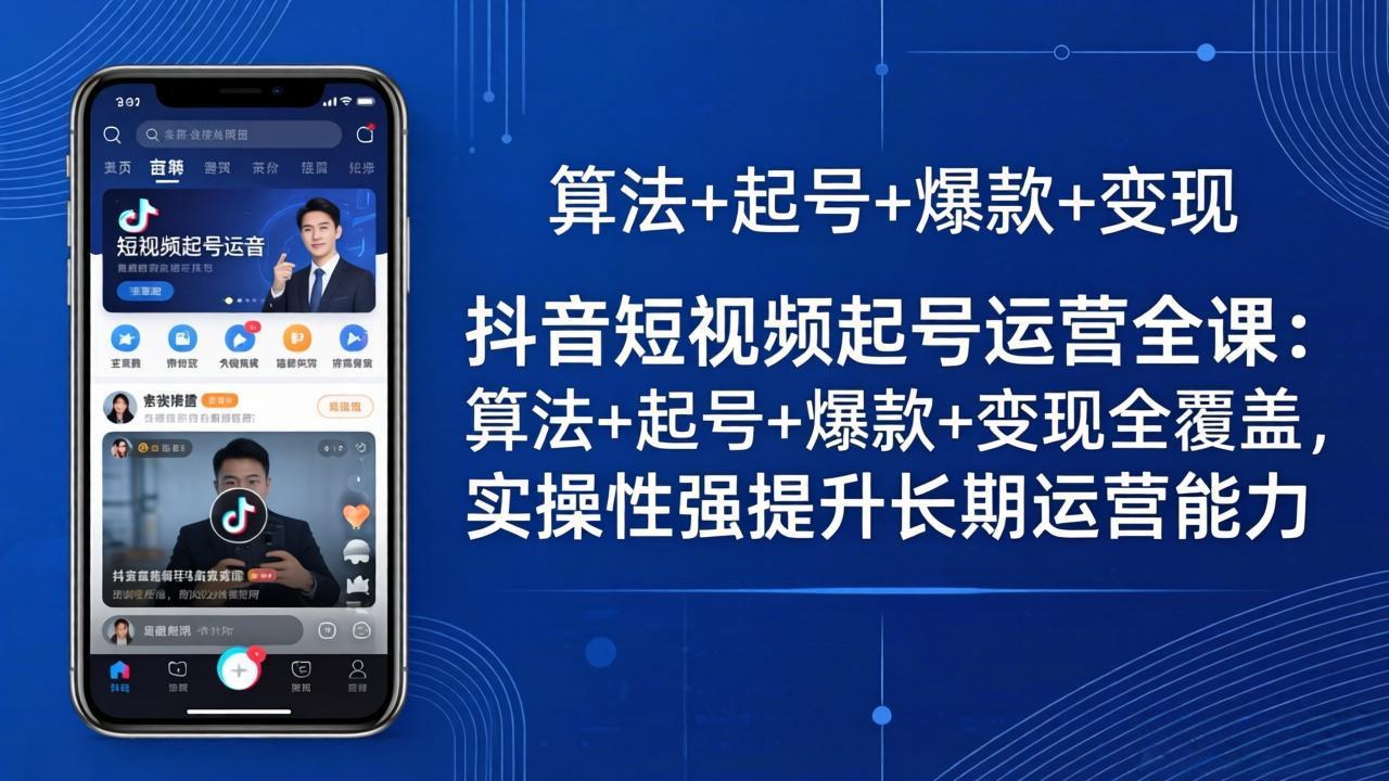 （18071期）抖音短视频起号运营全课：算法+起号+爆款+变现全覆盖，实操性强提升长期运营能力-翌晨科技网