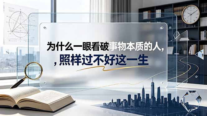 （19165期）付费文章：为什么一眼看破事物本质的人，照样过不好这一生-翌晨科技网