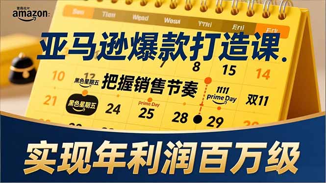 （17021期）亚马逊爆款打造课，大促节点、全年规划、淡旺季打法，把握销售节奏，实现年利润百万级-翌晨科技网