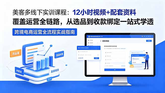 （18531期）美客多线下实训课程：12小时视频+配套资料覆盖运营全链路，从选品到收款绑定一站式学透-翌晨科技网