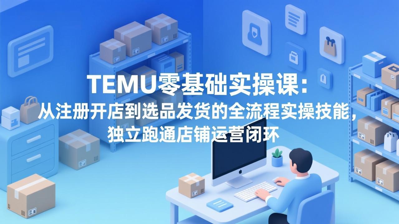 （17568期）TEMU零基础实操课：从注册开店到选品发货的全流程实操技能，独立跑通店铺运营闭环-翌晨科技网
