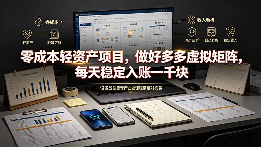 （19522期）零成本轻资产项目，做好多多虚拟矩阵，每天稳定入账一千块-翌晨科技网