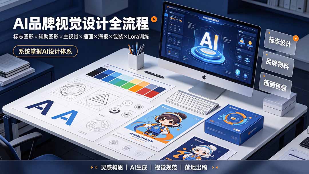 （19372期）AI品牌视觉设计全流程：标志图形×辅助图形×主视觉×插画×海报×包装×Lora训练，系统掌握AI设计体系-翌晨科技网