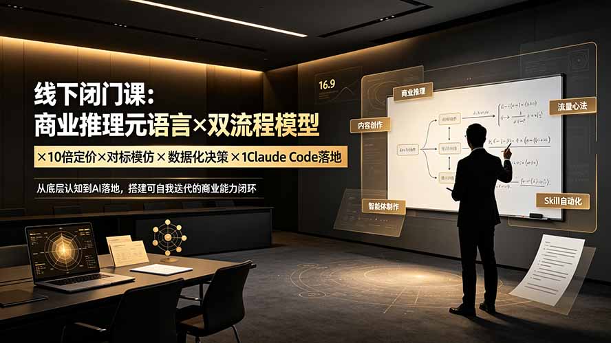（19381期）线下闭门课：商业推理元语言×双流程模型×10倍定价×对标模仿×数据化决策×Claude Code落地，击穿认知盲区-翌晨科技网