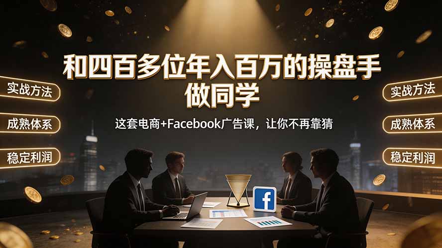 （19592期）和四百多位年入百万的操盘手做同学——这套电商+Facebook广告课，让你不再靠猜【原创双语字幕】-翌晨科技网