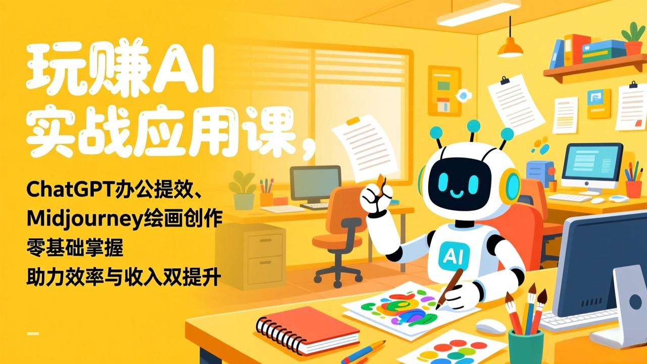 （17295期）玩赚AI实战应用课，ChatGPT办公提效、Midjourney绘画创作，零基础掌握，助力效率与收入双提升-翌晨科技网