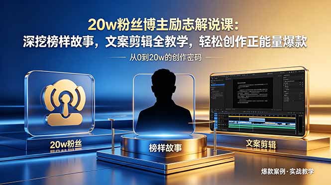 （18648期）20w粉丝博主励志解说课：深挖榜样故事，文案剪辑全教学，轻松创作正能量爆款-翌晨科技网
