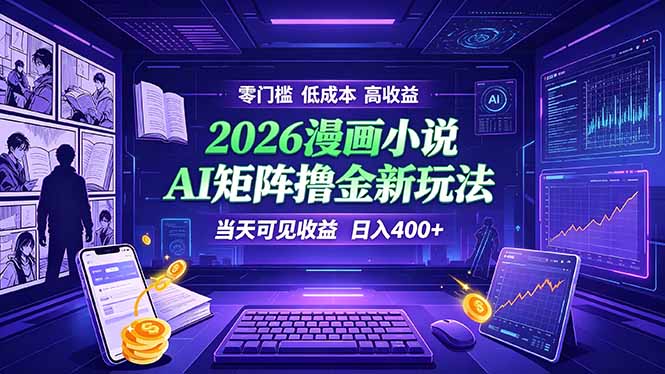 （19219期）爆款小说漫画大阅读    ai矩阵操作    当天可见收益  日入400+    零门槛    高收益-翌晨科技网