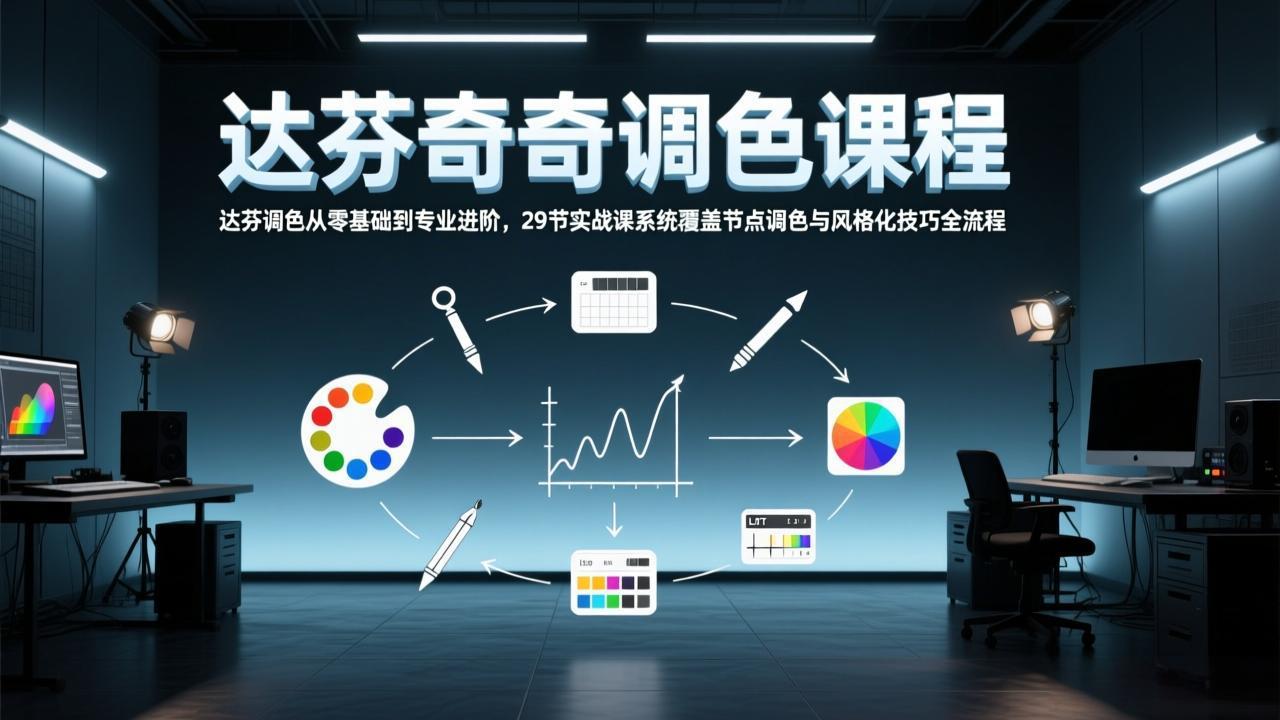 （17484期）达芬奇调色从零基础到专业进阶，29节实战课系统覆盖节点调色与风格化技巧全流程-翌晨科技网