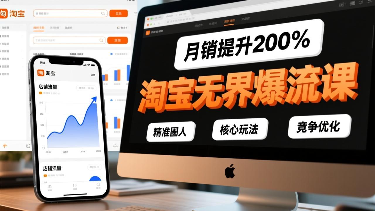（17132期）淘宝无界爆流课，精准圈人、核心玩法、竞争优化，快速引爆店铺流量，月销提升200%-翌晨科技网