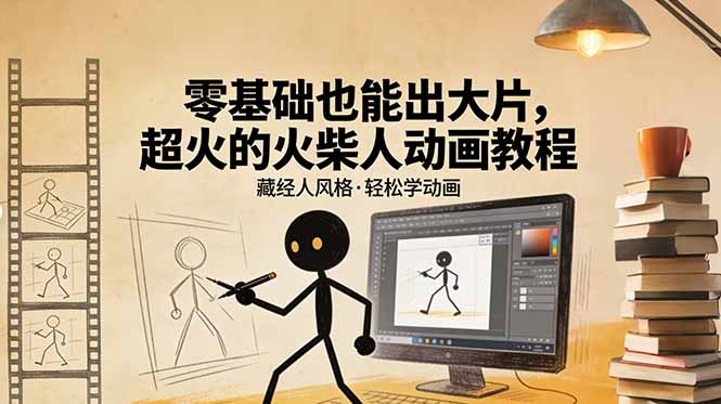 （17464期）零基础也能出大片，超火的火柴人动画教程（藏经人风格）-翌晨科技网