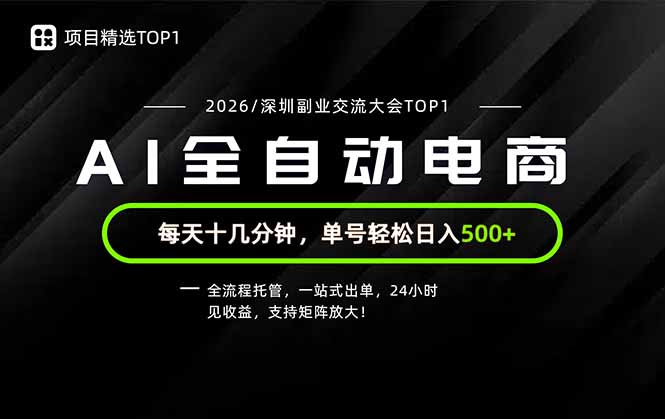 （19783期）副业精选TOP1，全流程托管，24小时见收益，单号轻松日入500+-翌晨科技网