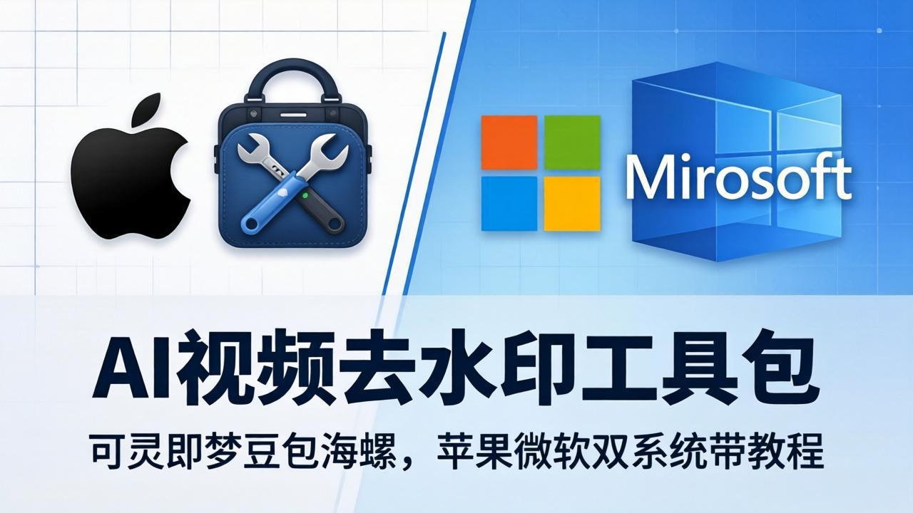 （18073期）AI视频去水印工具包：可灵即梦豆包海螺，苹果微软双系统带教程-翌晨科技网