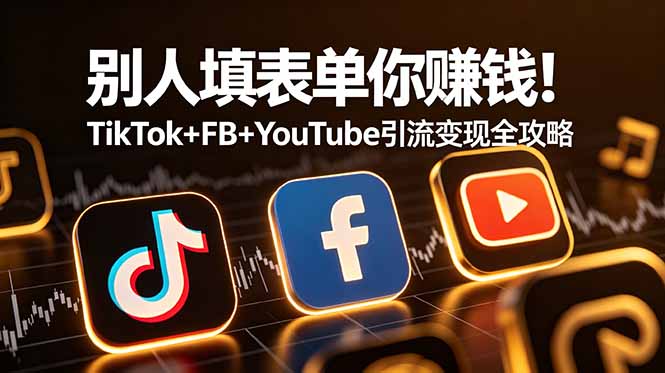 （19018期）别人填表单你赚钱！TikTok+FB+YouTube 引流变现全攻略【原创双语字幕】-翌晨科技网