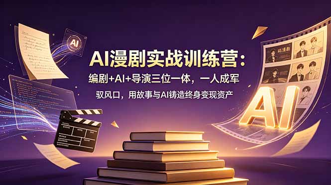 （19032期）AI漫剧实战训练营：编剧+AI+导演三位一体，一人成军 驭风口，用故事与AI铸造终身变现资产-翌晨科技网