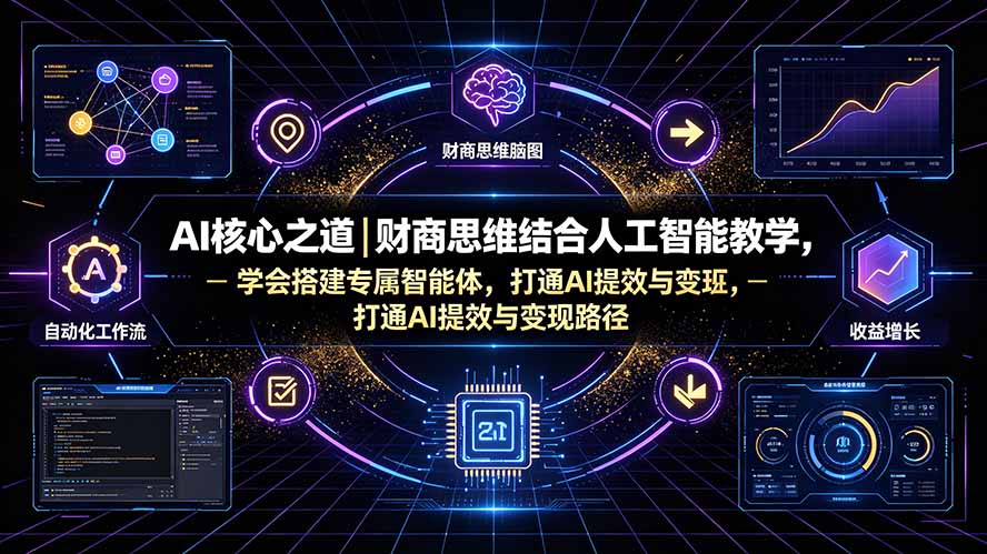 （19542期）AI核心之道｜财商思维结合人工智能教学，学会搭建专属智能体，打通AI提效与变现路径-翌晨科技网